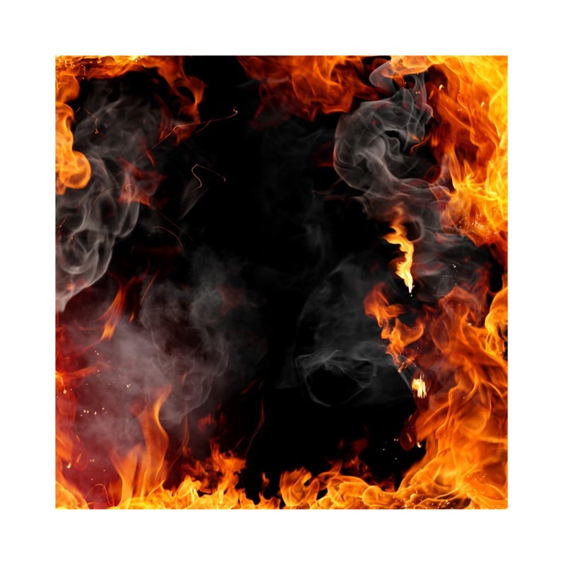 Baocicco 5x5ft Roaring Fire Backdrop Wallpaper Decor Passion Flame Frame Smoke Black Background Photography Background Vlogger Bonfire Party Birthday Party Baby Children Adults Portrait Prop - Image 1